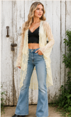 V Lemon Yellow Lace Cardigan