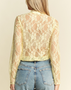 JJ Floral Mesh Top-Lemon