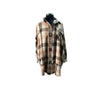 Coral Brown Oversized Plaid Flannel Shirt