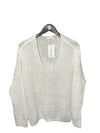 Chunky V-Neck Sweater in Ivory