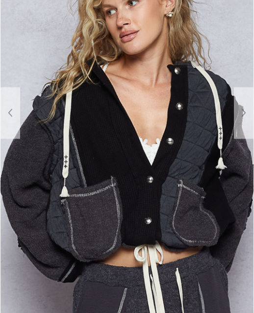 Oversized Button Down Hoodie Jacket