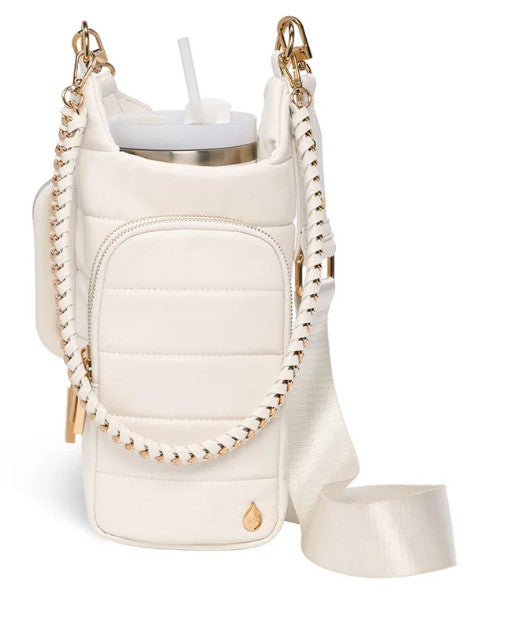 Crossbody Hydro Flask Handle / Ivory Vegan Leather