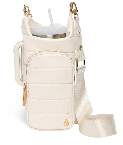Crossbody Hydro Flask Handle / Ivory Vegan Leather