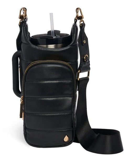 Crossbody Hydro Flask Handle / Black Vegan Leather