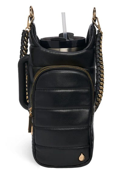 Crossbody Hydro Flask Handle / Black Vegan Leather