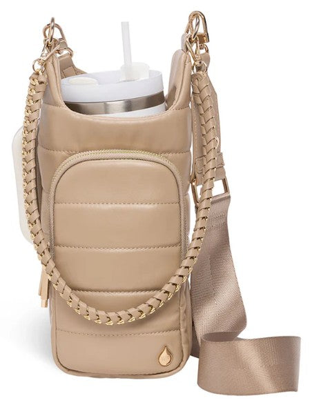 Crossbody Hydro Flask Handle /Taupe Vegan Leather