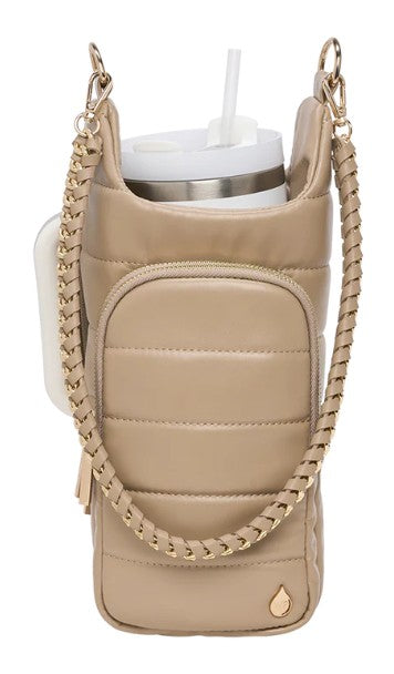 Crossbody Hydro Flask Handle /Taupe Vegan Leather