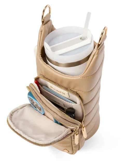 Crossbody Hydro Flask Handle /Taupe Vegan Leather