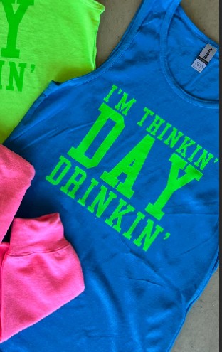 Day Drinkin' Tank-Neon Blue