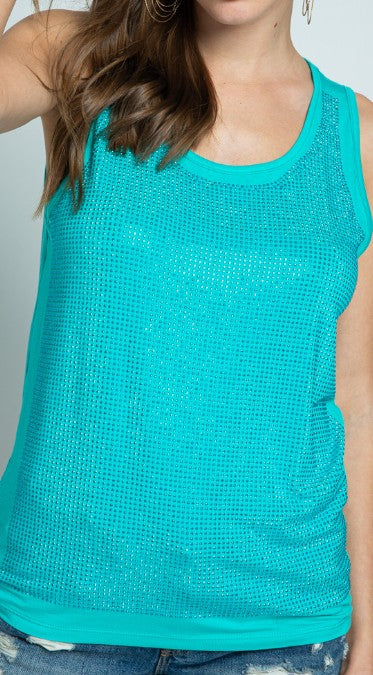 Blingy Ocean Blue Tank Top