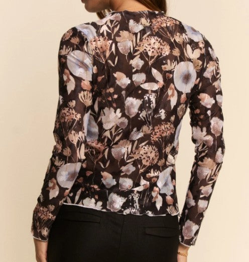 DD Black Floral Mesh Top