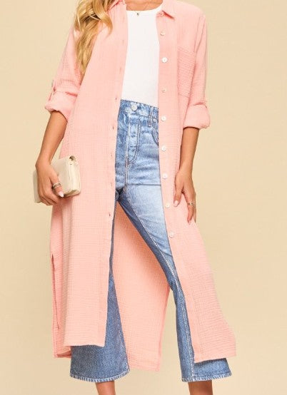 ds Easy Breeze Longline Shirt-Peach