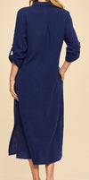 ds Easy Breeze Longline Shirt-Coastal Navy
