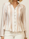 CC Neutral Breeze Stripe Blouse