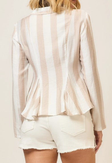CC Neutral Breeze Stripe Blouse