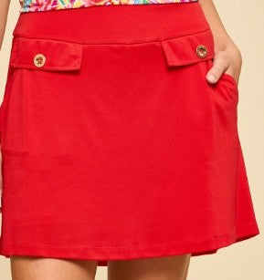 ds Tee-Time Skort in Tropic Red