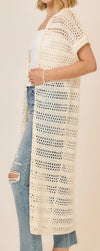 CC Short Sleeve Cream Cardigan