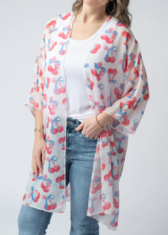 MM Patriotic Cherries Kimono