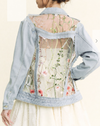 DD Denim Jacket w/Floral Accents