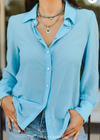 LB Turquoise Pearl Snap Blouse