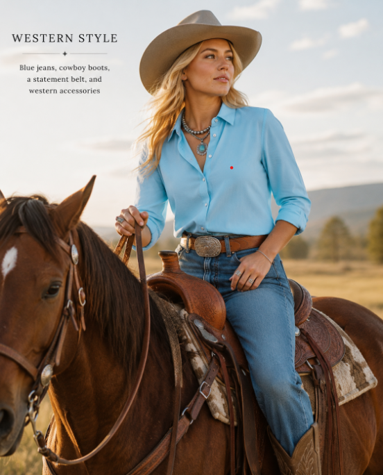 LB Turquoise Pearl Snap Blouse
