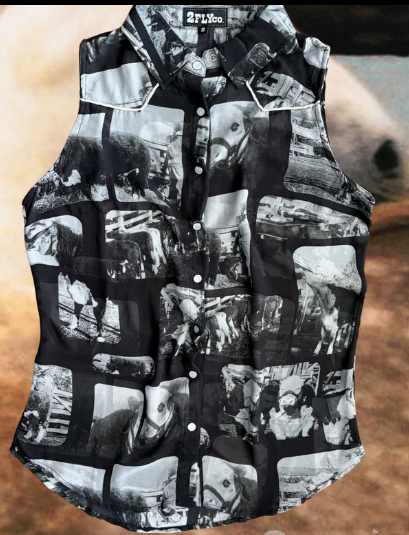 2F Sheer Hereford Western Top