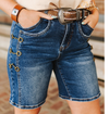 LB Snaffle Bit Denim Shorts