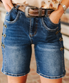 LB Snaffle Bit Denim Shorts