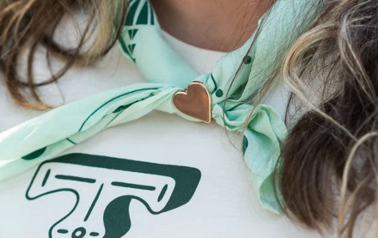 Gold Heart Scarf Slide