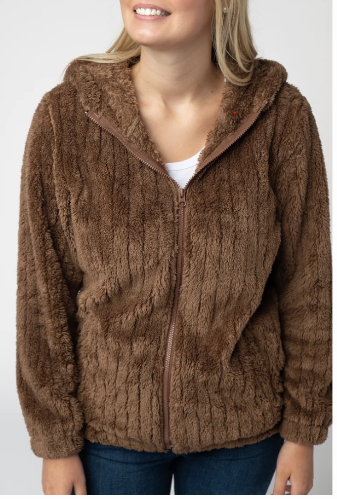 PREBOOK Cozy Sherpa Fullzip - Mocha
