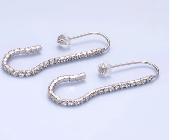SJ Silver Dainty Hook Earrings