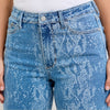 JB Snake Print Wide Leg Ankle Jeans