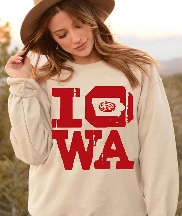 Cream Stacked Iowa State Sweatshirt