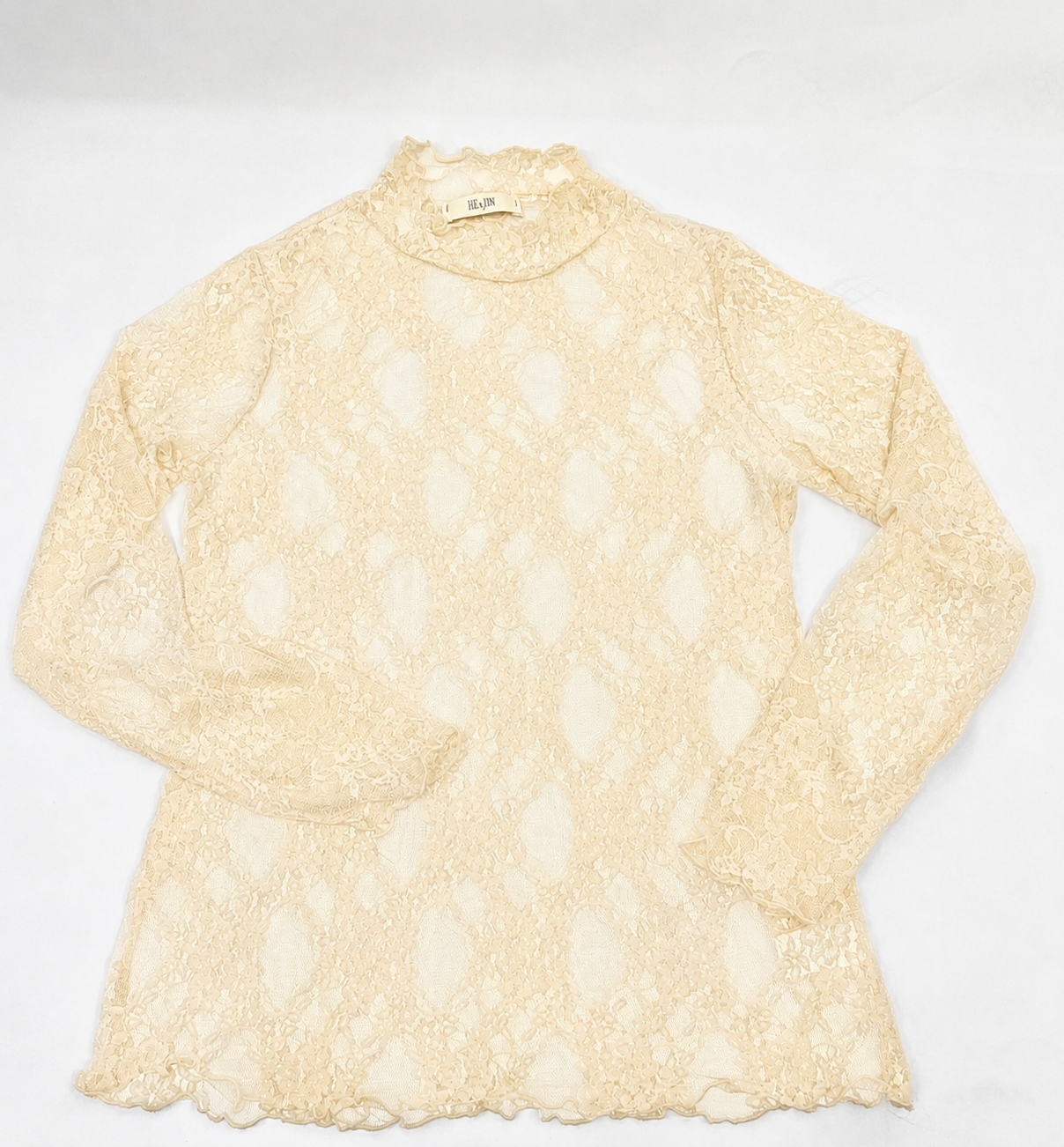 JJ Floral Mesh Top-Taupe