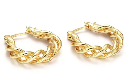 SJ Rope Twist Hoop Earrings
