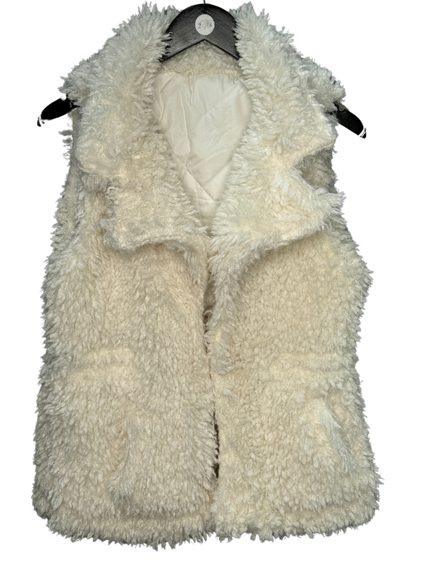 Ivory Curly Colored Sherpa Reversible Vest
