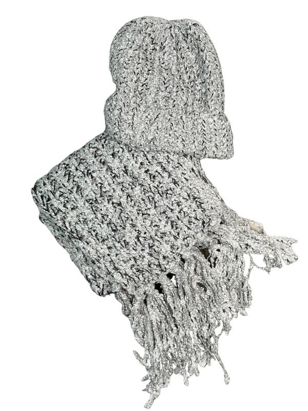 Heather Gray Scarf and Hat Set