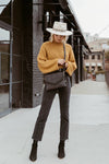 Sloane Crossbody w/ Whipstitch in Parchment