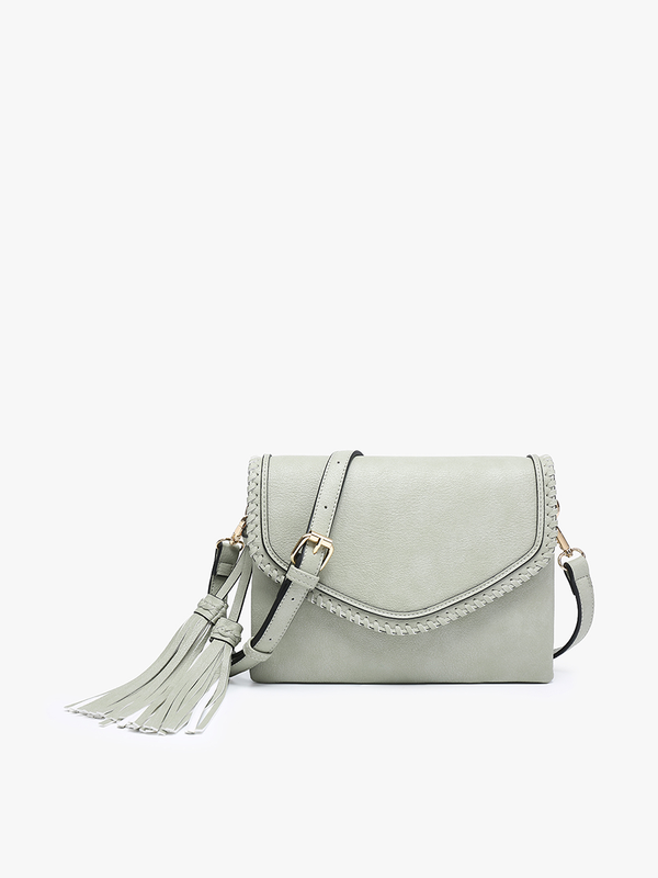 Sloane Crossbody w/ Whipstitch in Parchment
