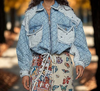 Balloon Sleeve Jacket in Denim
