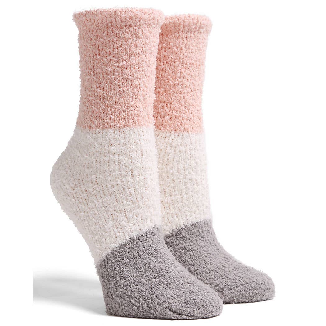 Luxury Socks in Peach/White/Gray