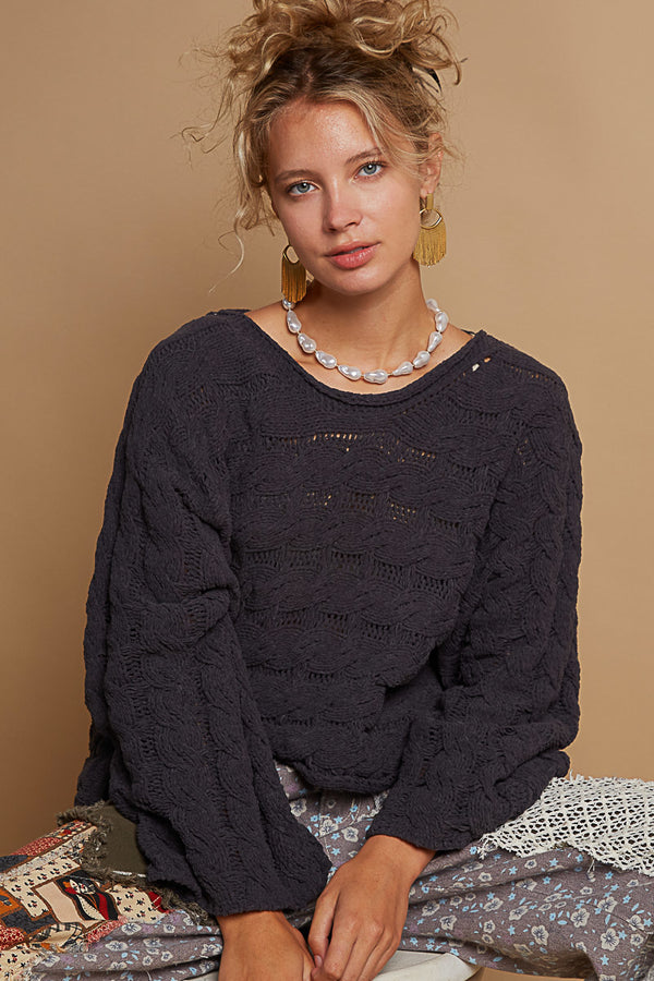 Charcoal Chenille Sweater