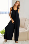 AD Ruffle Shoulder Jumpsuit / Black