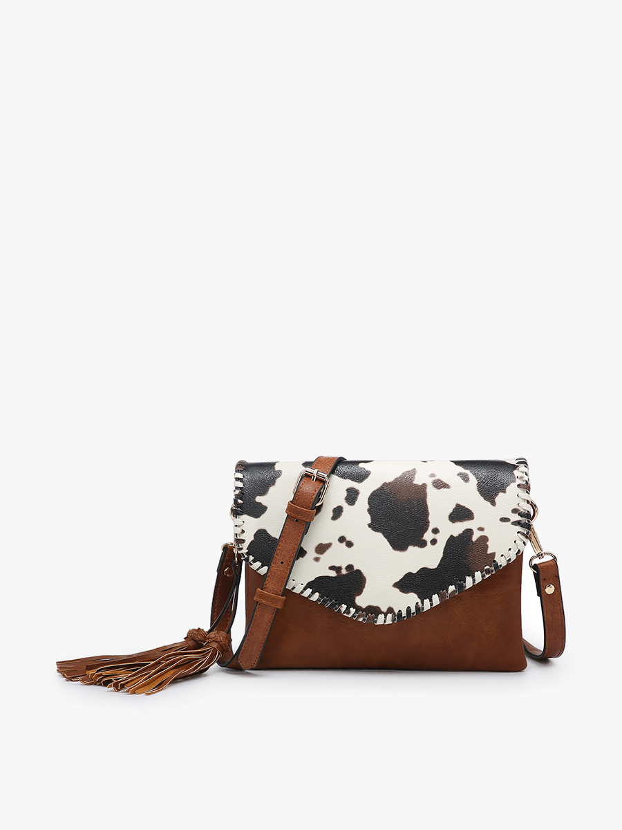 Sloane Crossbody w/ Whipstitch in Parchment