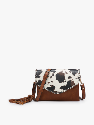 Sloane Crossbody w/ Whipstitch in Parchment