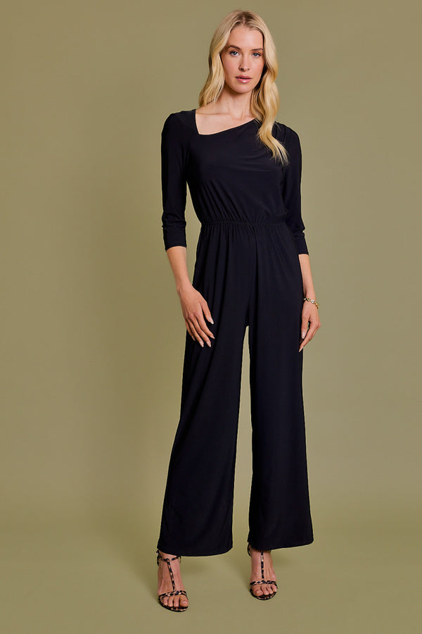 Black 3/4 Length Sleeve Jumpsuit