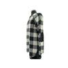 Black And White Buffalo Plaid Top With Leather Accents