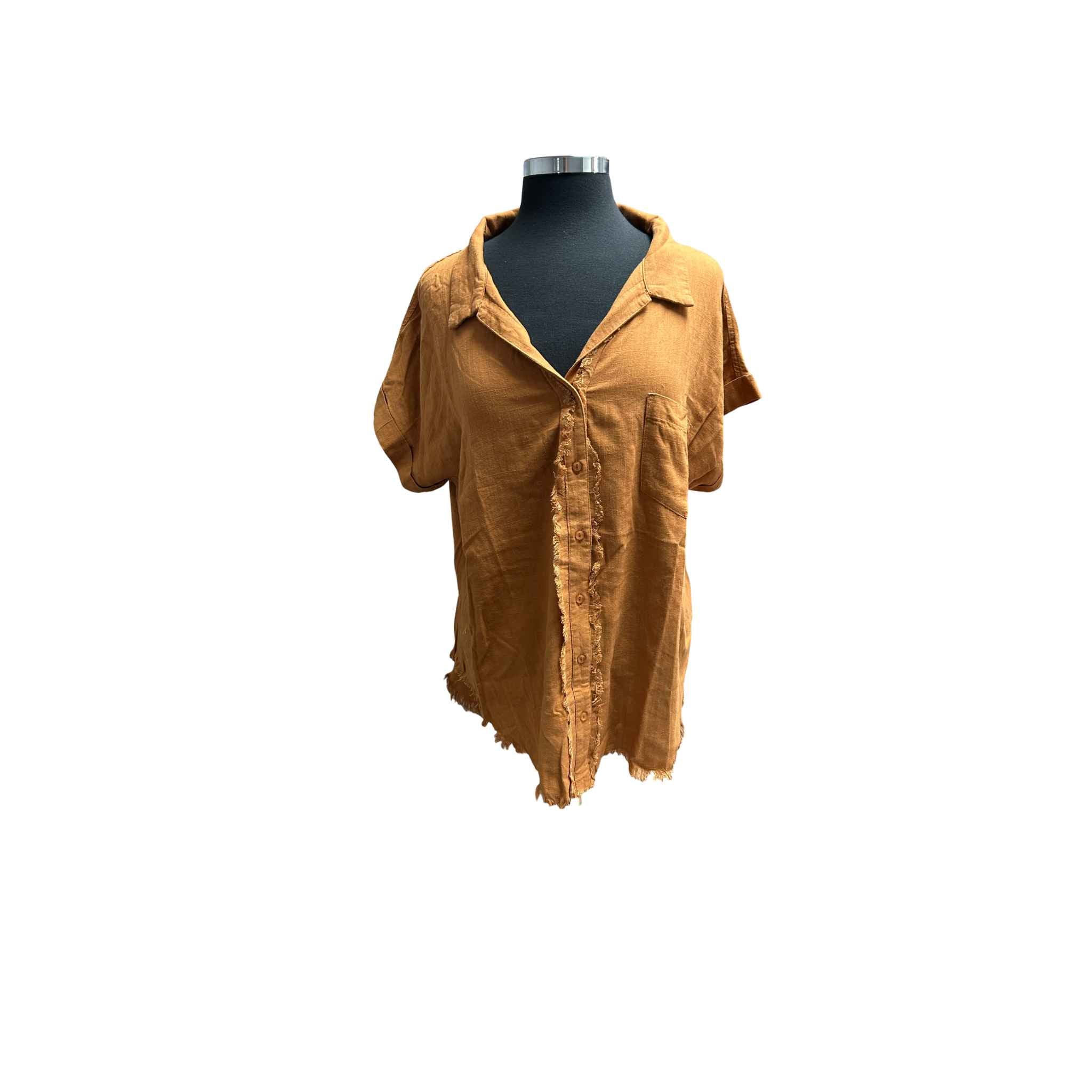 Button Down Short Sleeve Top