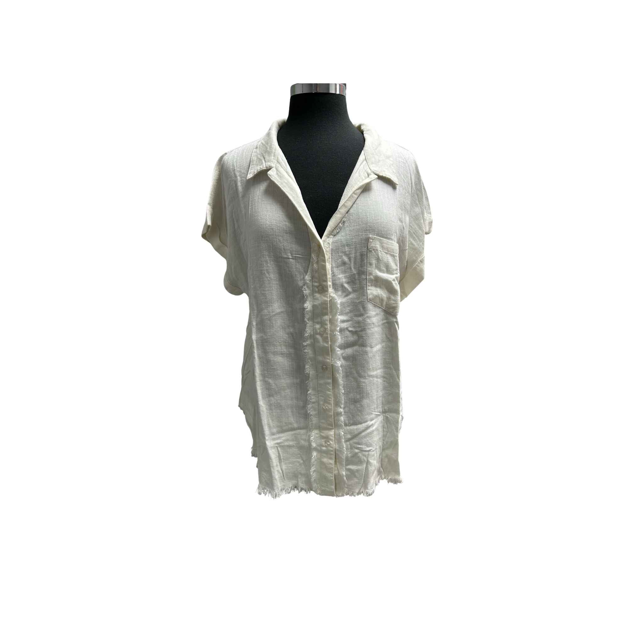 Button Down Short Sleeve Top