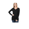 Cotton V-Neck Long Sleeve T-Shirt